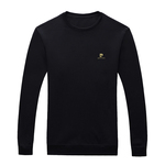 皮尔卡丹圆领卫衣加绒加厚男士秋冬季新款保暖上衣长袖t恤打底衫