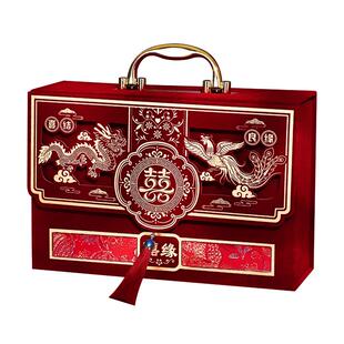 彩礼现金礼盒订婚彩礼箱聘金礼金盒10万高档嫁妆提亲结婚用品大全