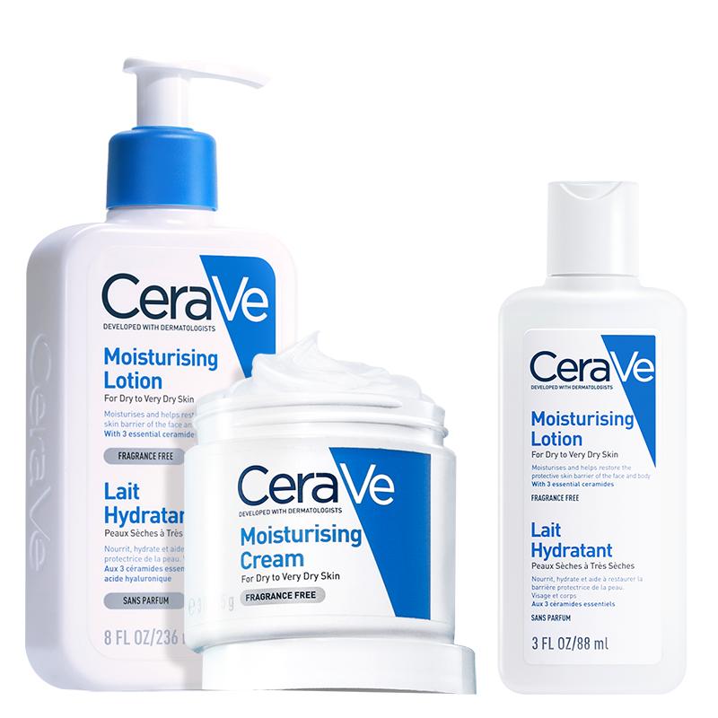 【抢先加购】CeraVe适乐肤润肤乳霜套装神经酰胺保湿修护护肤套装