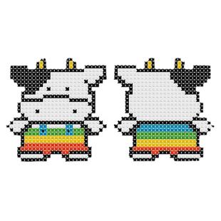 汽车钥匙扣手机链双面绣十字绣挂件母牛可爱卡通动物