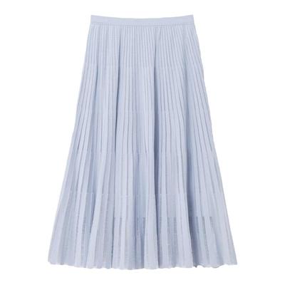 OVV春夏热卖女装优雅轻盈休闲中长款百褶针织半身裙