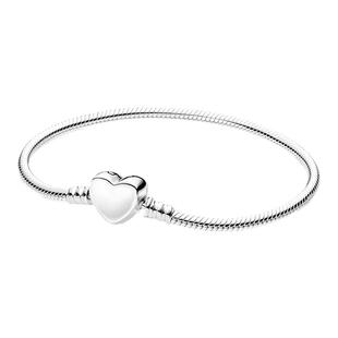 [可刻字定制]Pandora潘多拉Moment心形链扣蛇骨链手链DIY