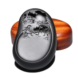 非遗名师老坑砚台/松下会友/高档文房礼品天然原石歙砚珍藏端砚