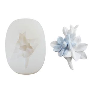 玉兰花小苍兰硅胶模具 diy香薰石膏汽车车载风口夹冰箱贴扩香石