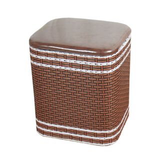 藤编玄关换鞋凳高坐箱 实木收纳凳储物凳 矮坐墩PU凳子鞋柜鞋套箱