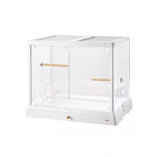 达洋鸟笼Bb6045全景玻璃高透明鸟笼子别墅家用大号鹦鹉不锈钢鸟笼