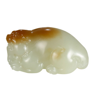 玉友和田玉貔貅吊坠男款玉坠糖青白玉仿古瑞兽皮休玉佩玉石挂件