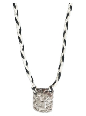 双面设计复古编织桑尼方牌项链