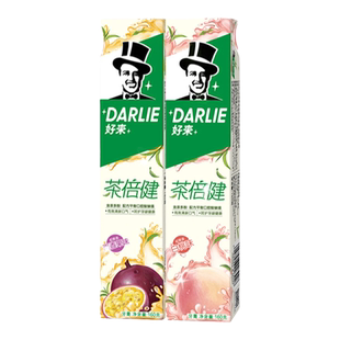 好来牙膏黑人白桃味茶倍健清新口气成人用含氟亮白正品官方旗舰店