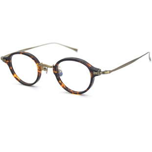 复古小框纯钛近视眼镜男超轻镜架女可配度数蓝光变色远视老花两用