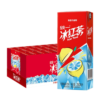 统一冰红茶柠檬味茶250ml*24盒