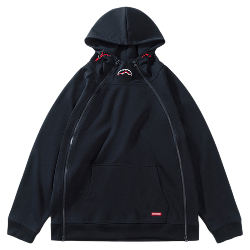 SprayGround鲨鱼嘴2025秋冬男女美式潮牌宇航领连帽情侣拉链卫衣