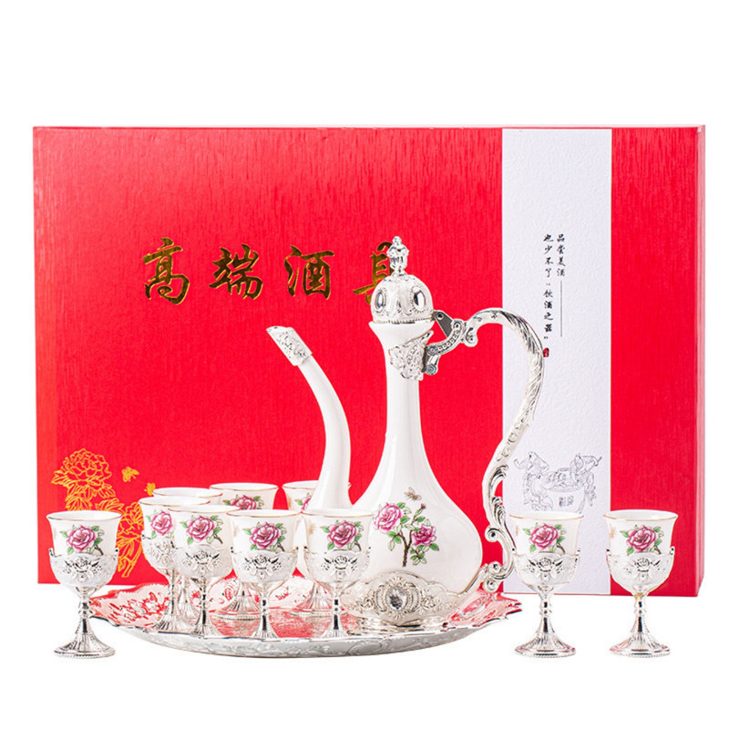欧式玉瓷白酒杯分酒器套装