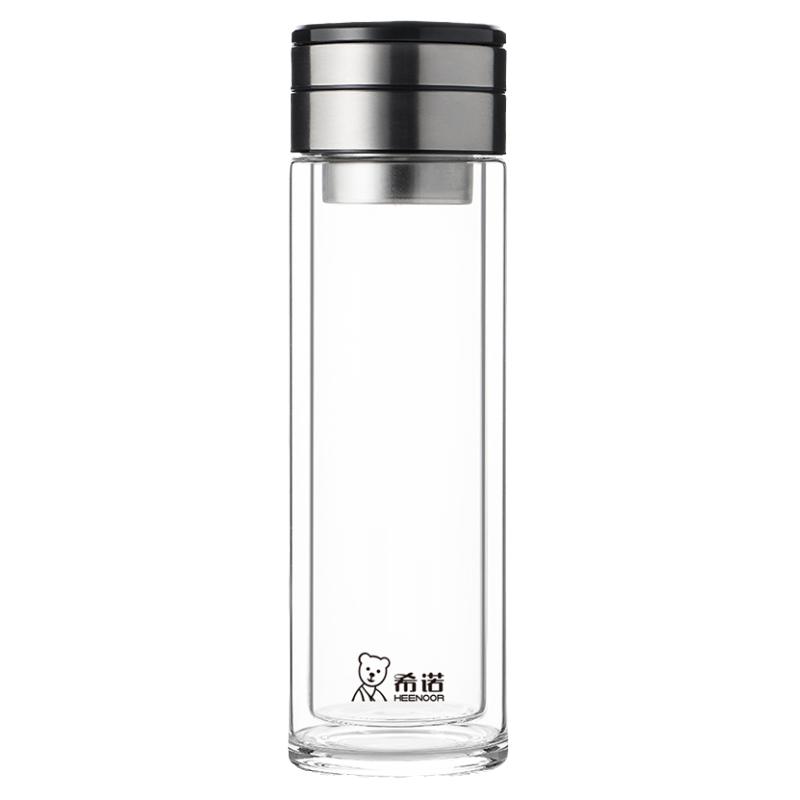 希诺双层茶水分离泡茶玻璃杯