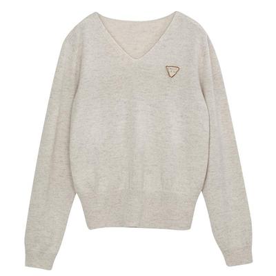 谜底V领套头针织衫女秋新品极简风百搭合体柔软毛衣243MZ1322