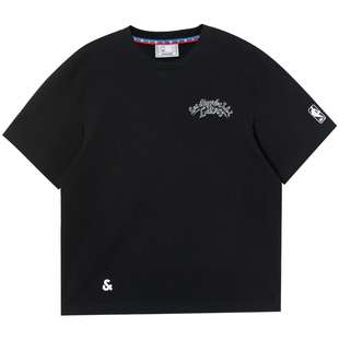 杰克琼斯男装冬季NBA联名宽松圆领洛杉矶湖人涂鸦印花短袖T恤上衣