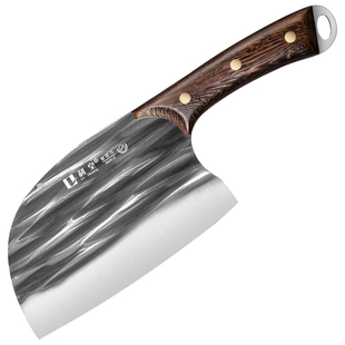 利皇菜刀家用圆头锻打斩切刀切菜刀厨房切菜板斩骨刀具套装二合一