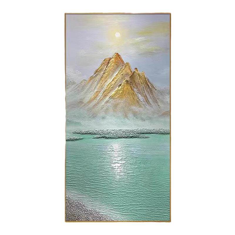 手绘客厅玄关装饰画抽象肌理油画