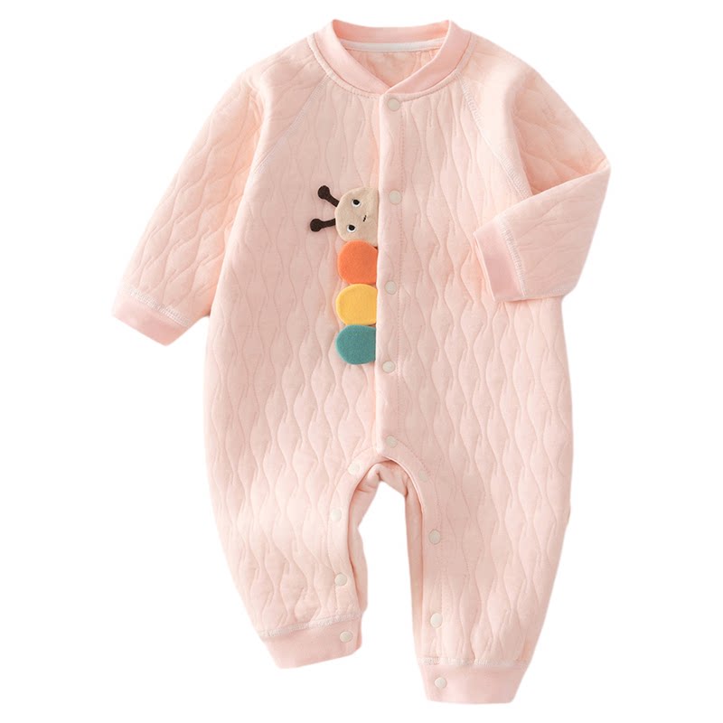 婴幼儿连体衣秋冬季纯棉夹棉宝宝保暖衣服休闲外出哈衣薄棉爬服衣