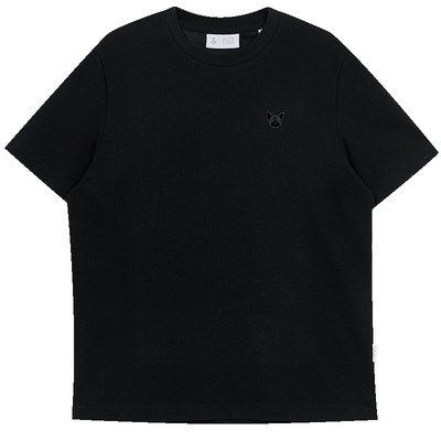 杰克琼斯春季新款圆领舒适清爽简约休闲潮法斗犬刺绣短袖T恤男装