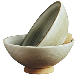 粗陶碗个性碗碟家用手工老式搪瓷斗笠碗日式复古怀旧创意土陶餐具