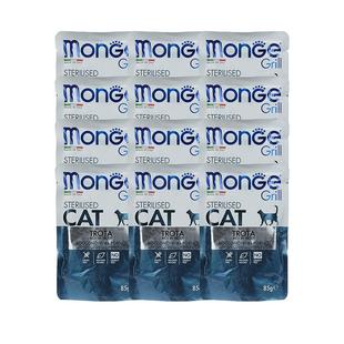 monge梦吉成猫猫咪专用兔肉主食餐包 高蛋白低脂湿猫粮罐头85g*12