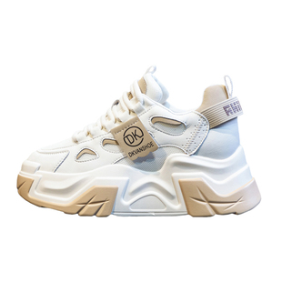 网面内增高老爹鞋女2026春季新款运动休闲女鞋爆款厚底小个子单鞋