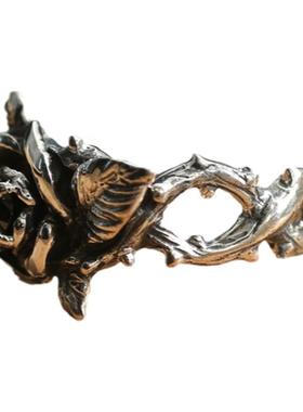 女士纯银复古蔷薇戒指红包