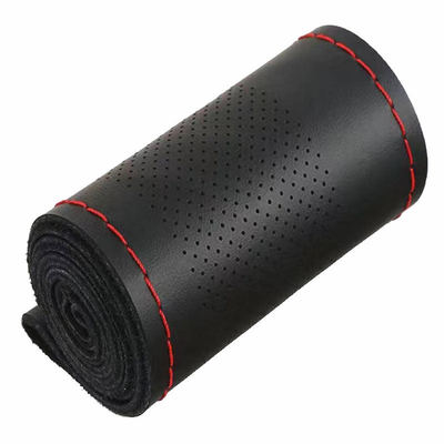 汽车真皮手缝方向盘套防滑耐磨