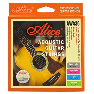 三套装爱丽丝民谣吉他弦AW436 432木吉他琴弦配件吉它玄线一套6根