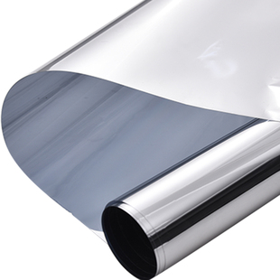 银色镜面反光玻璃贴膜家用高清全身软镜子单向反射窗贴纸浴室装饰