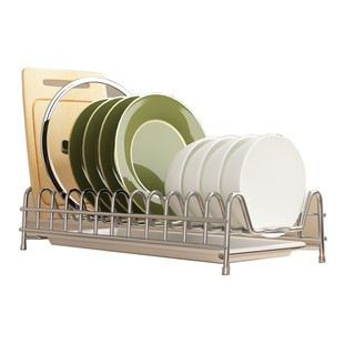 304不锈钢沥水碗架窄款消毒柜内厨房抽屉碗碟盘子收纳置物架小型