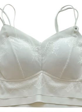 夏季蕾丝乳胶聚拢无钢圈吊带文胸