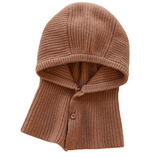 韩版儿童山羊绒围巾一体帽男女孩休闲冬季保暖宝宝披肩毛线套头帽