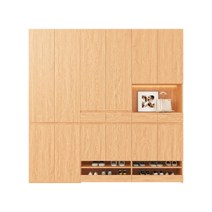 政补实木抽拉式鞋柜家用门口新款2025爆款进门玄关柜一体靠墙高柜