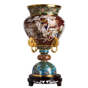 景泰蓝花瓶20寸宝驹向天歌张向东带证书生肖马瓶北京特产商务礼品