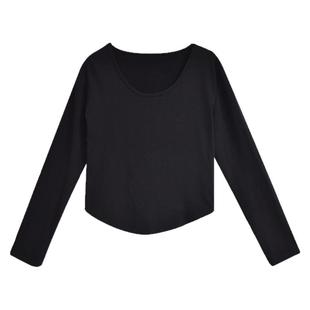 120斤的大杨 u领打底衫内搭女2023新款秋冬收腰显瘦正肩气质上衣