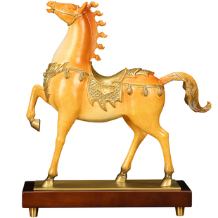 吉善缘 《神将龙驹》铜马摆件 中式马到成功招财酒柜装饰品A0049