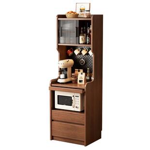 餐边柜靠墙一体储物柜客厅收纳柜2026新款置物柜咖啡柜实木茶水柜