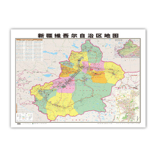 新疆地图贴图106*76厘米加厚墙贴高清版特价行政交通办公室地图