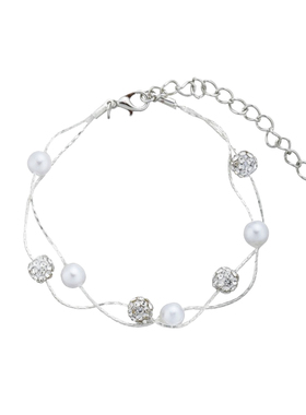 闪球双层缠绕珍珠手链女温柔仙女