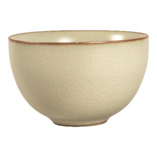 正品清仓便宜卖100ml米黄汝窑主人杯单个可养开片汝瓷茶杯茶具盏