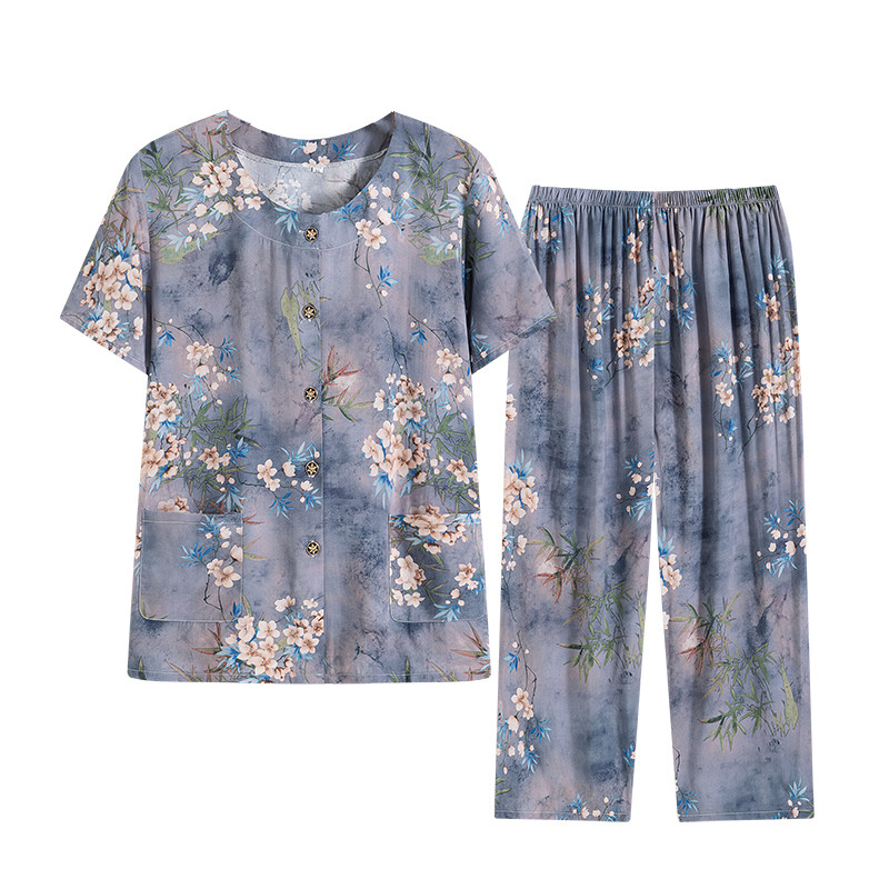 2026新款老人衣服奶奶棉绸睡衣家居服妈妈中老年女装夏季绵绸套装