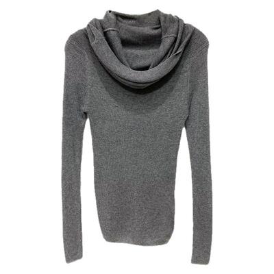 慵懒风堆堆领大弹力打底针织衫