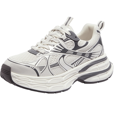 骆驼女鞋2025年秋冬加绒银月户外老爹鞋运动增高厚底休闲鞋女