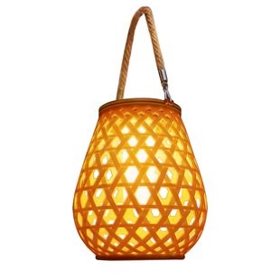 太阳能庭院灯网红小院布置阳台花园别墅民宿氛围装饰竹编灯笼吊灯