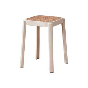 塑料凳子加厚方凳可叠放成人餐桌凳简约胶凳餐厅备用登子家用高凳