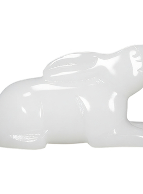 天然白玉兔子摆件招财助运风水