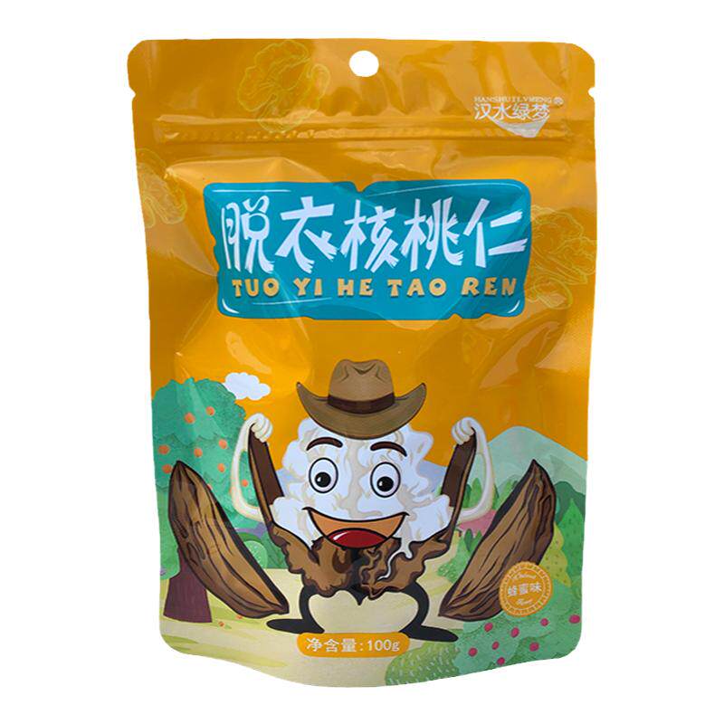 汉水绿梦核桃仁原味蜂蜜草莓味物理去皮烘干口感脆香非琥珀核桃仁