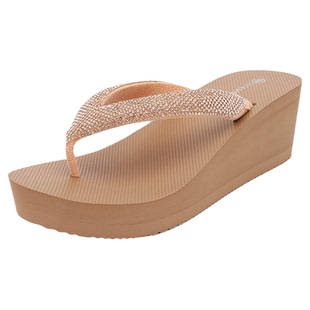 Stevesam 2026新款6CM增高跟厚底人字拖女外穿时尚水钻夹脚凉拖鞋